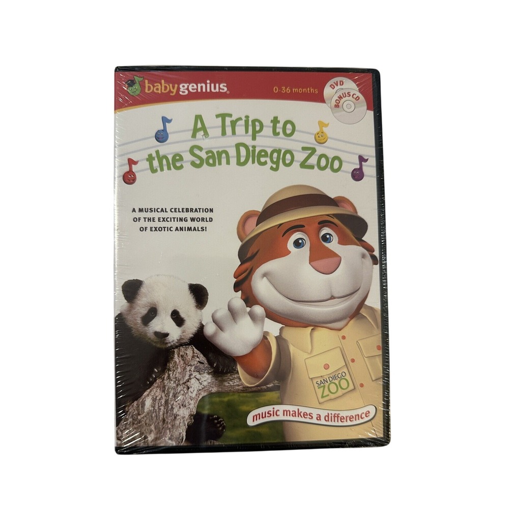 Baby Genius A Trip to the San Diego Zoo DVD Bonus CD Musical New Sealed 2011